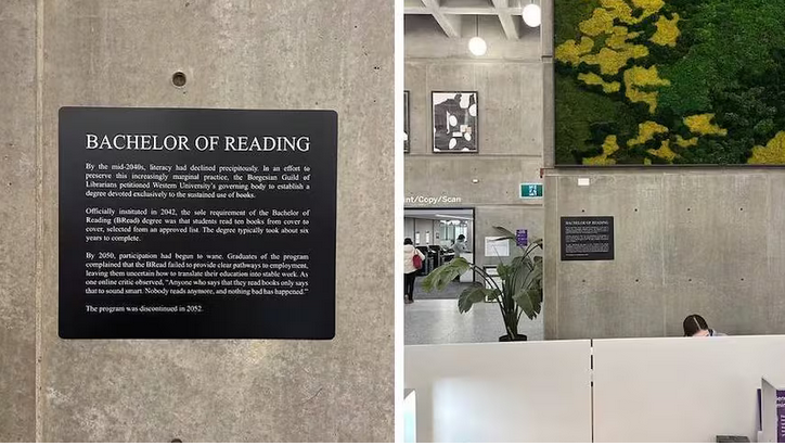 Image of a artistic plaque in Weldon Library